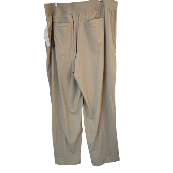 Athleta Brooklyn Heights New Wide Leg Pant Size 20 Recycled Material Beige RZ - Picture 2 of 12